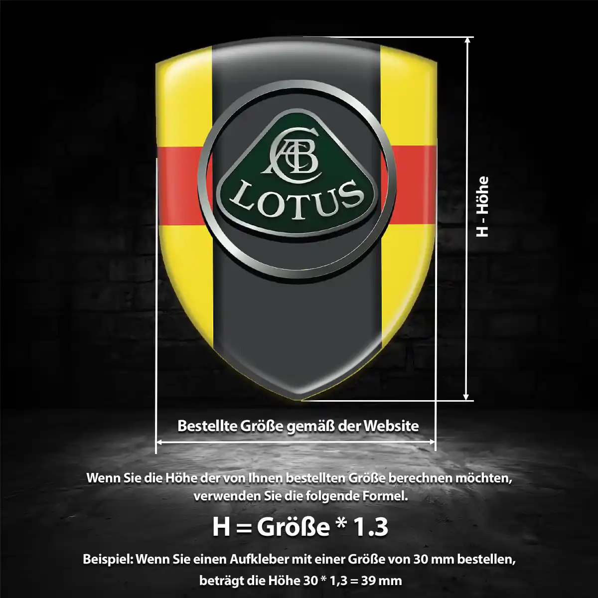 Lotus Aufkleber Emblem Wappen Interieurdesign