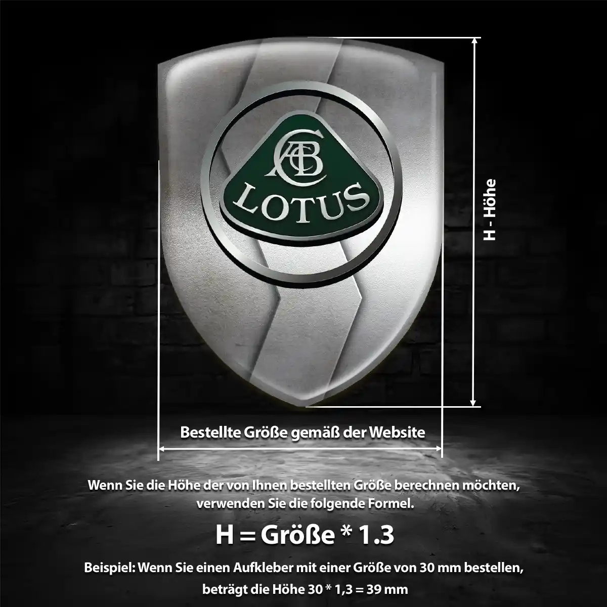 Lotus Aufkleber Emblem Wappen Luxus-Edition