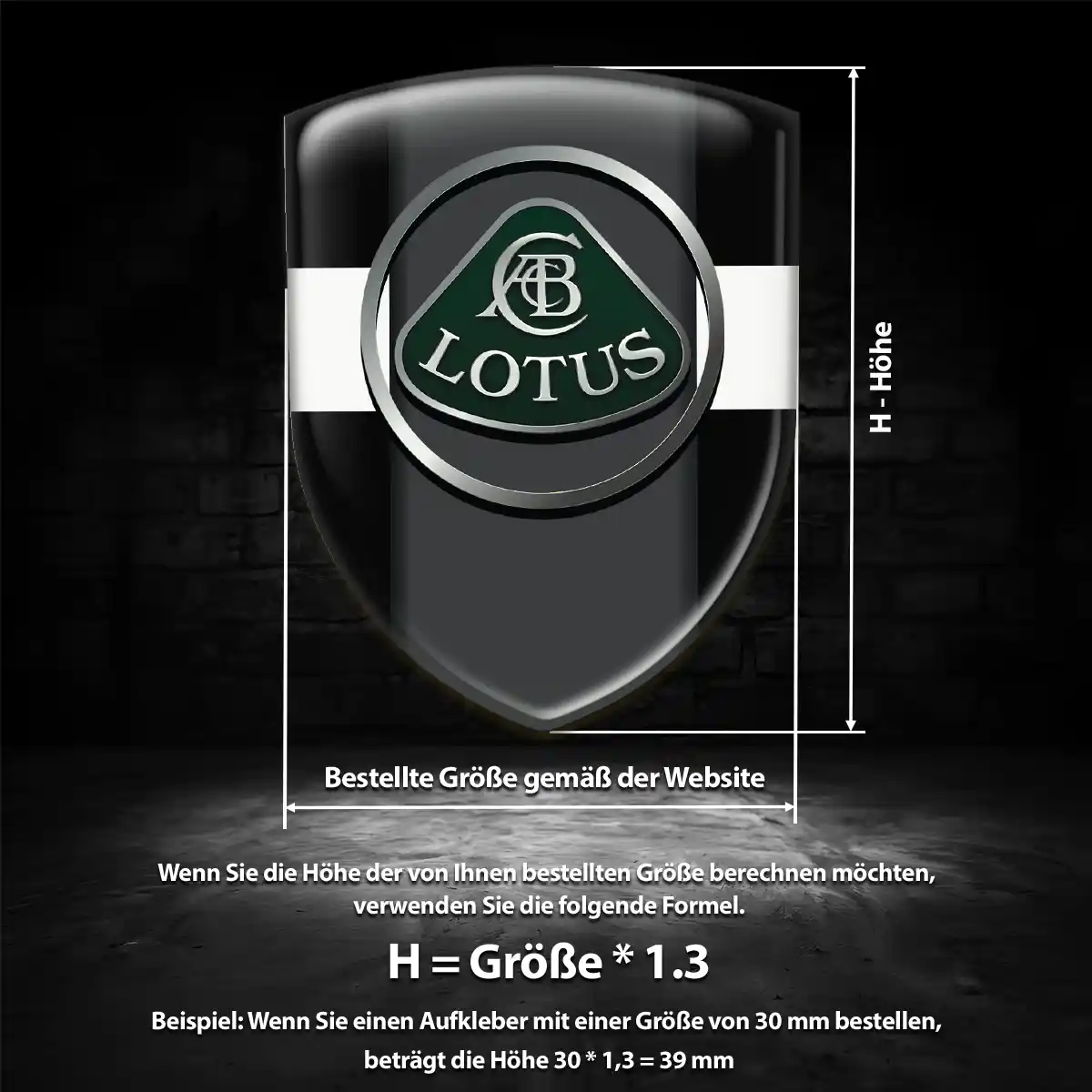 Lotus Aufkleber Emblem Wappen Premium-Edition