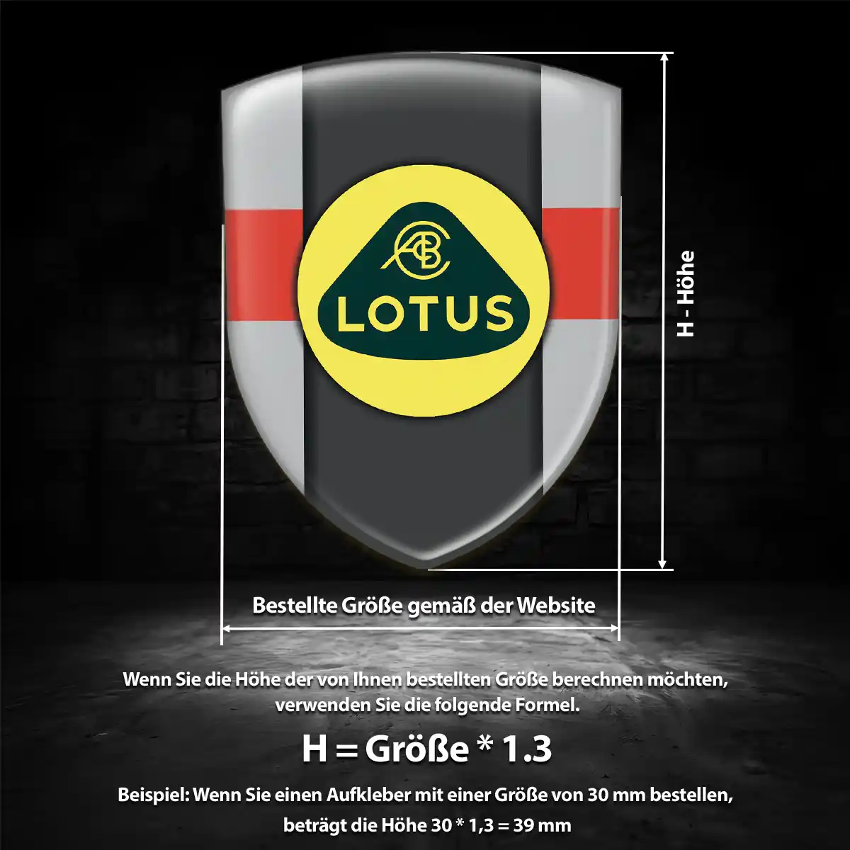 Lotus Aufkleber Emblem Wappen Tuningfahrzeug