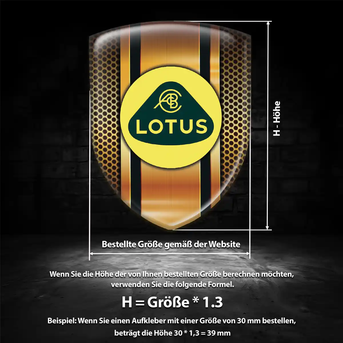 Lotus Aufkleber Wappen Emblem Auto Hochwertiges Harz