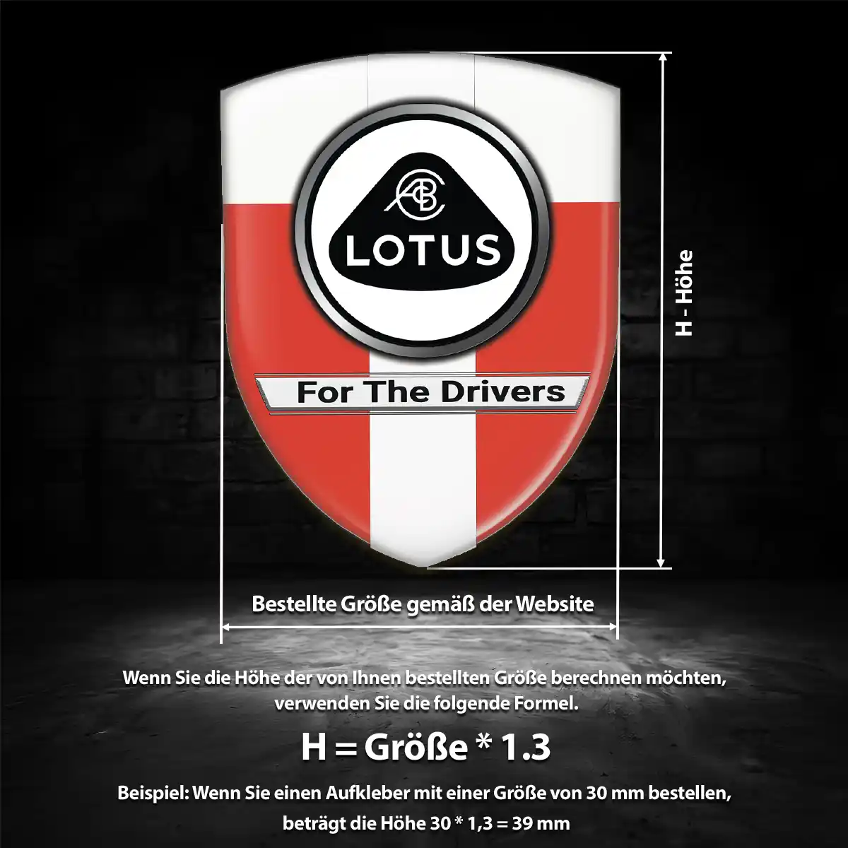 Lotus Aufkleber Wappen Emblem Auto Premium-Edition