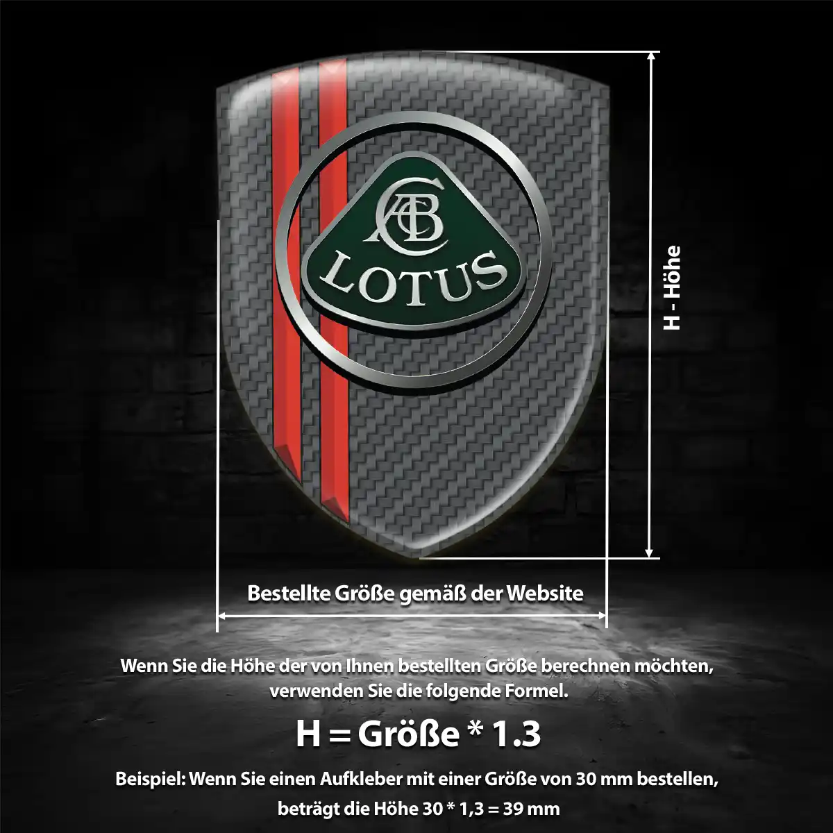 Lotus Aufkleber Wappen Emblem Interieurdesign