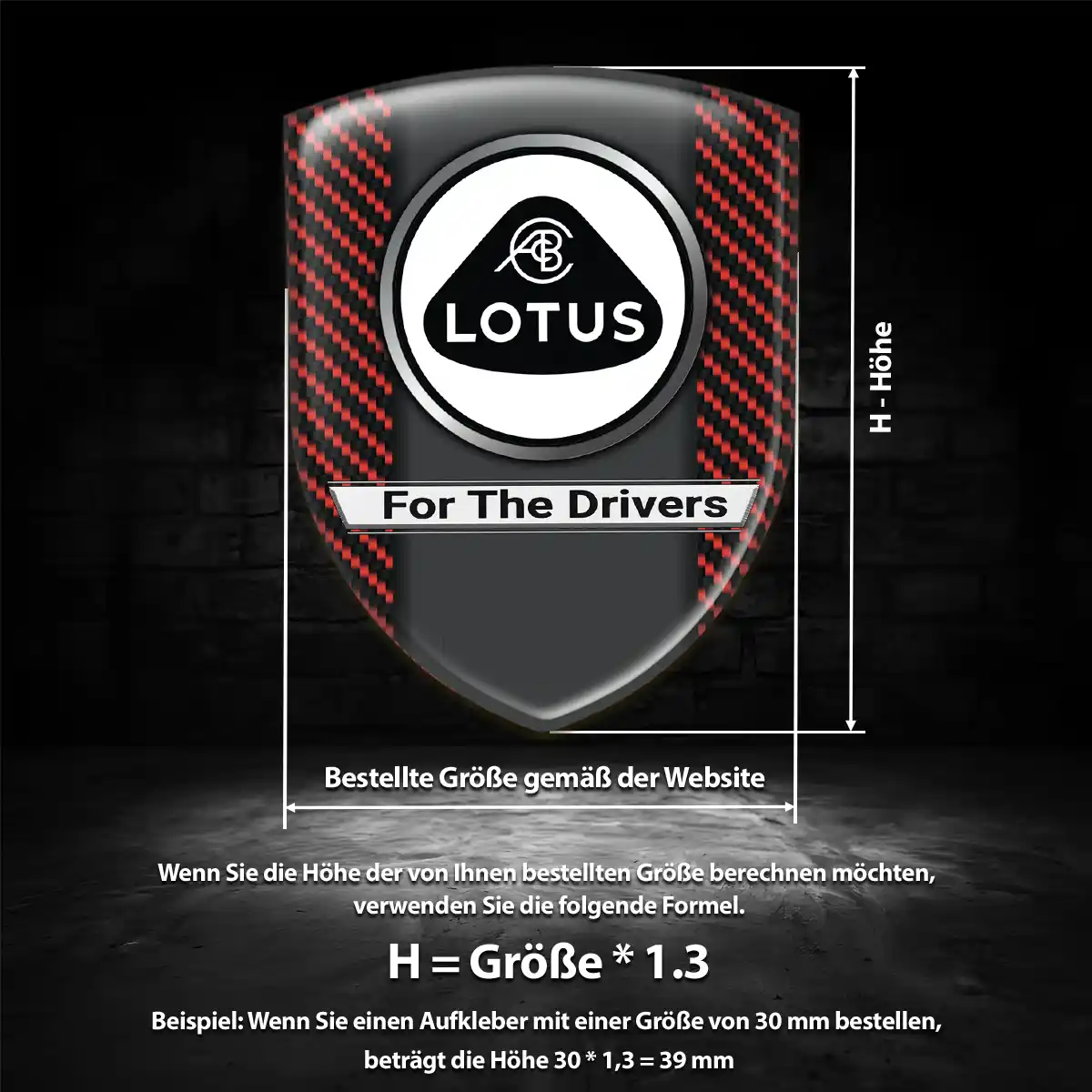 Lotus Aufkleber Wappen Emblem Luxus-Edition