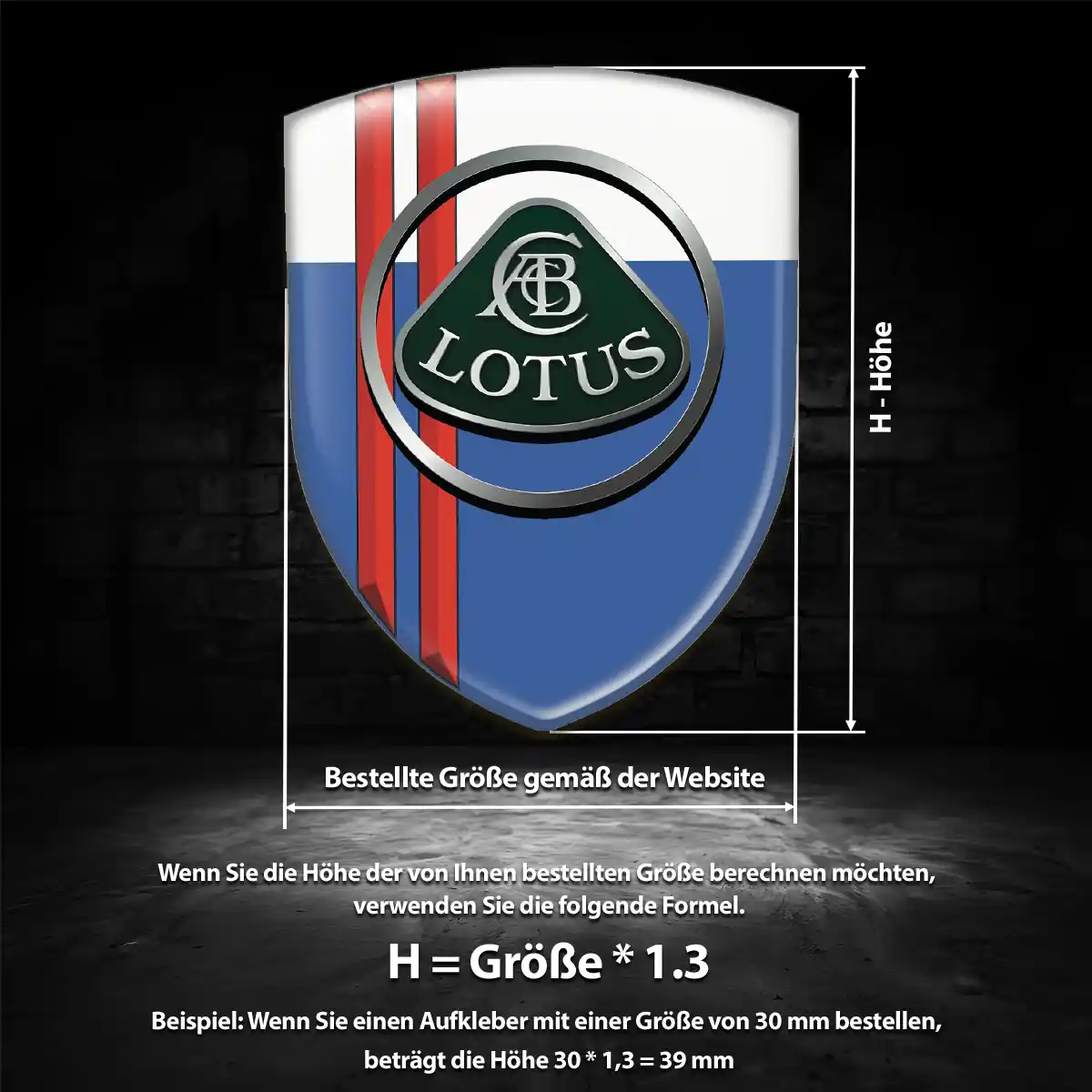 Lotus Aufkleber Wappen Emblem Premium-Edition