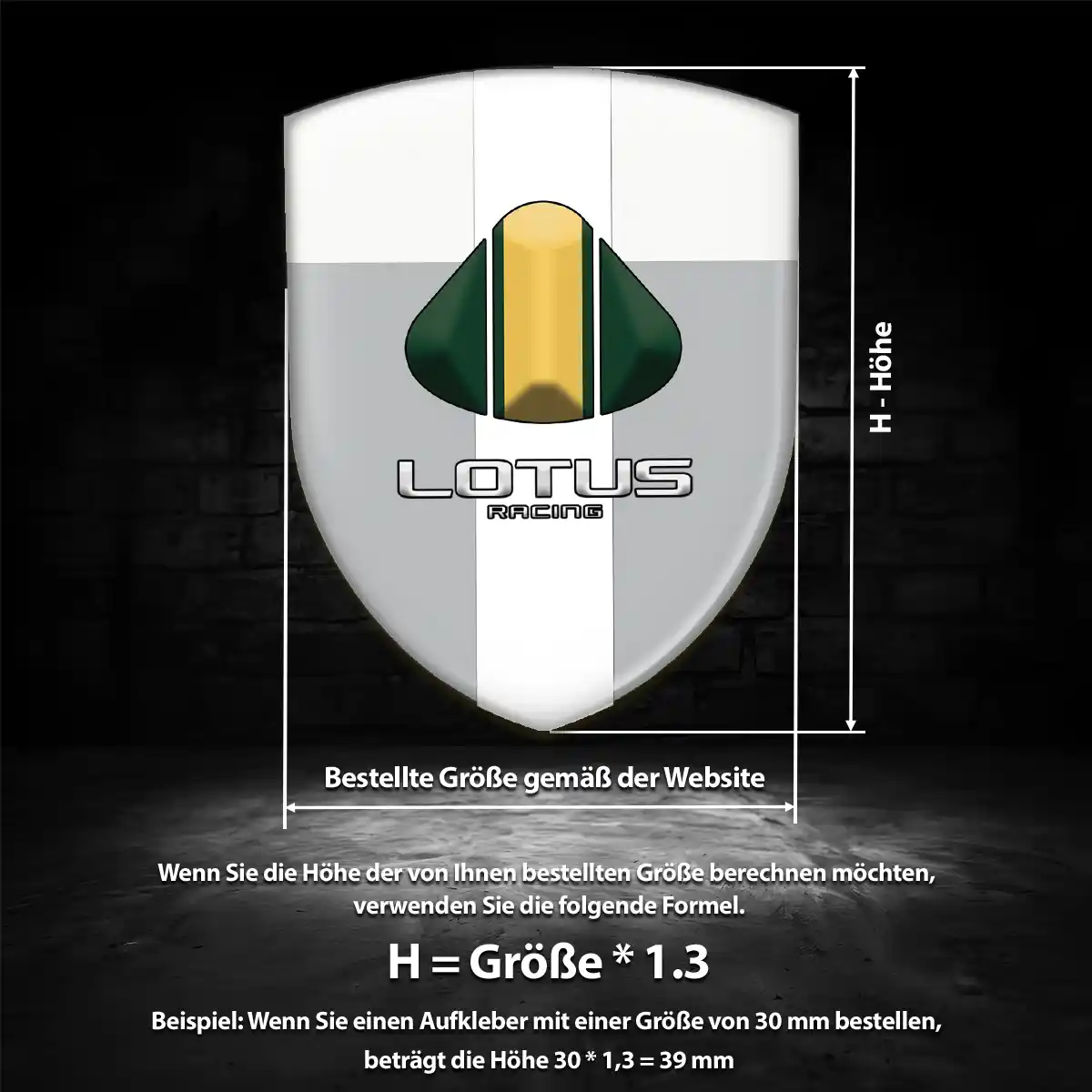 Lotus Aufkleber Wappen Emblem Tuningfahrzeug