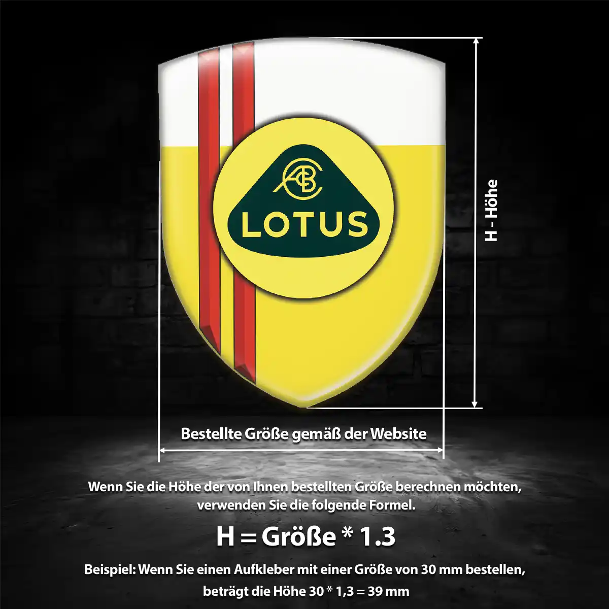 Lotus Aufkleber Wappen Hochwertiges Harz