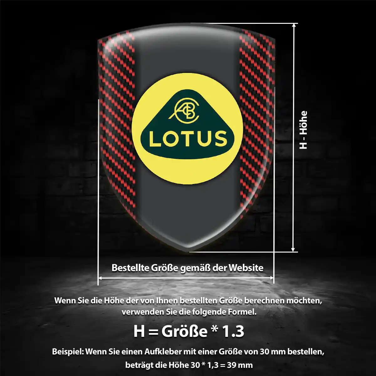 Lotus Aufkleber Wappen Premiumqualität