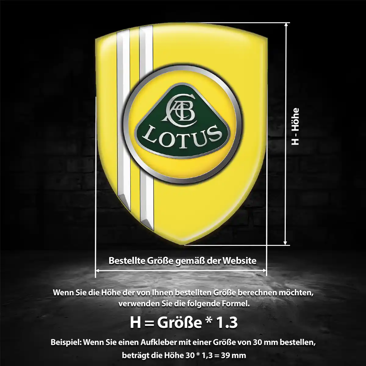 Lotus Aufkleber Wappen Tuningfahrzeug