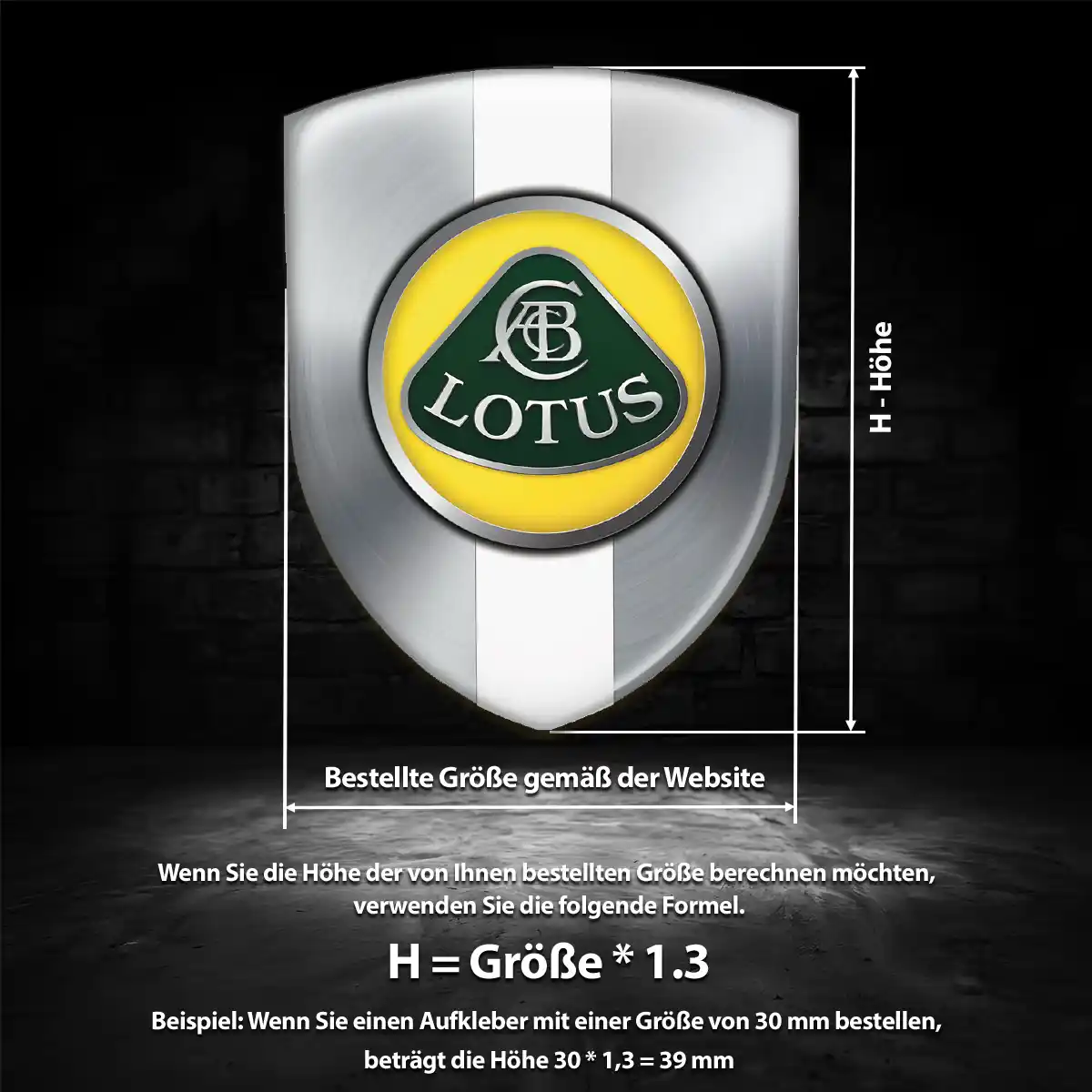 Lotus Emblem Aufkleber Hochwertiges Harz