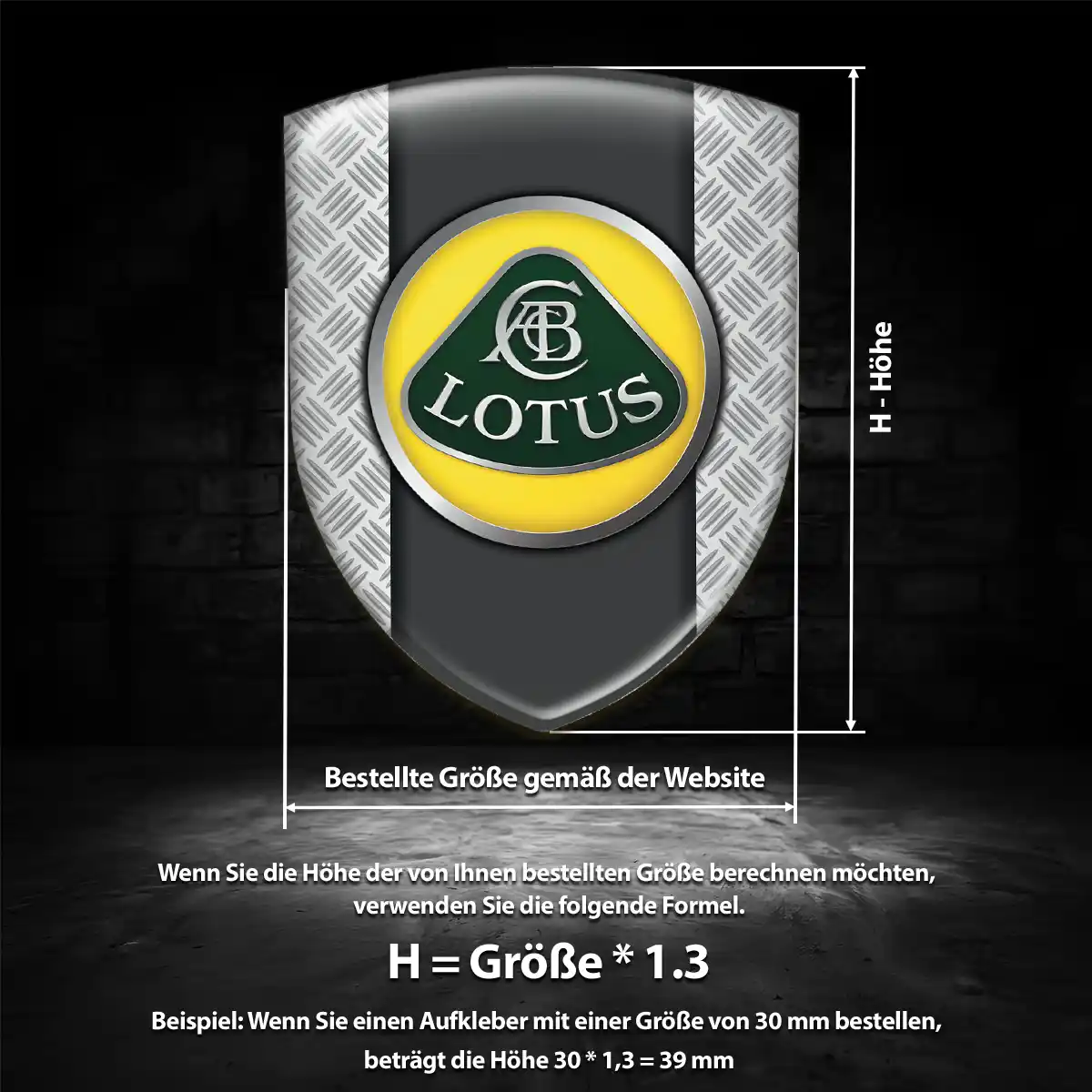 Lotus Emblem Aufkleber Tuningfahrzeug
