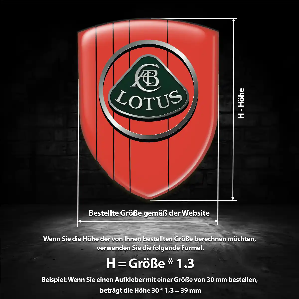 Lotus Emblem Aufkleber Wappen Auto Premium-Edition