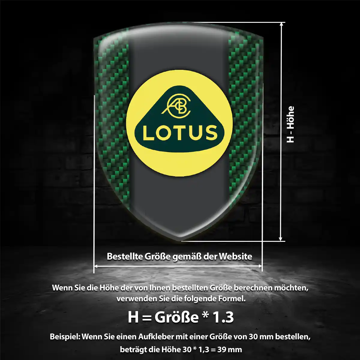 Lotus Emblem Auto Tuningfahrzeug