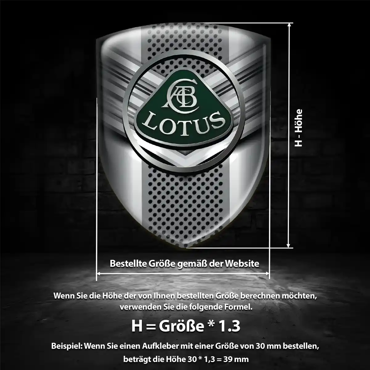 Lotus Emblem Wappen Aufkleber Hochwertiges Harz