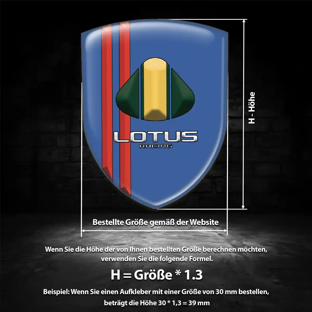 Lotus Emblem Wappen Aufkleber Interieurdesign