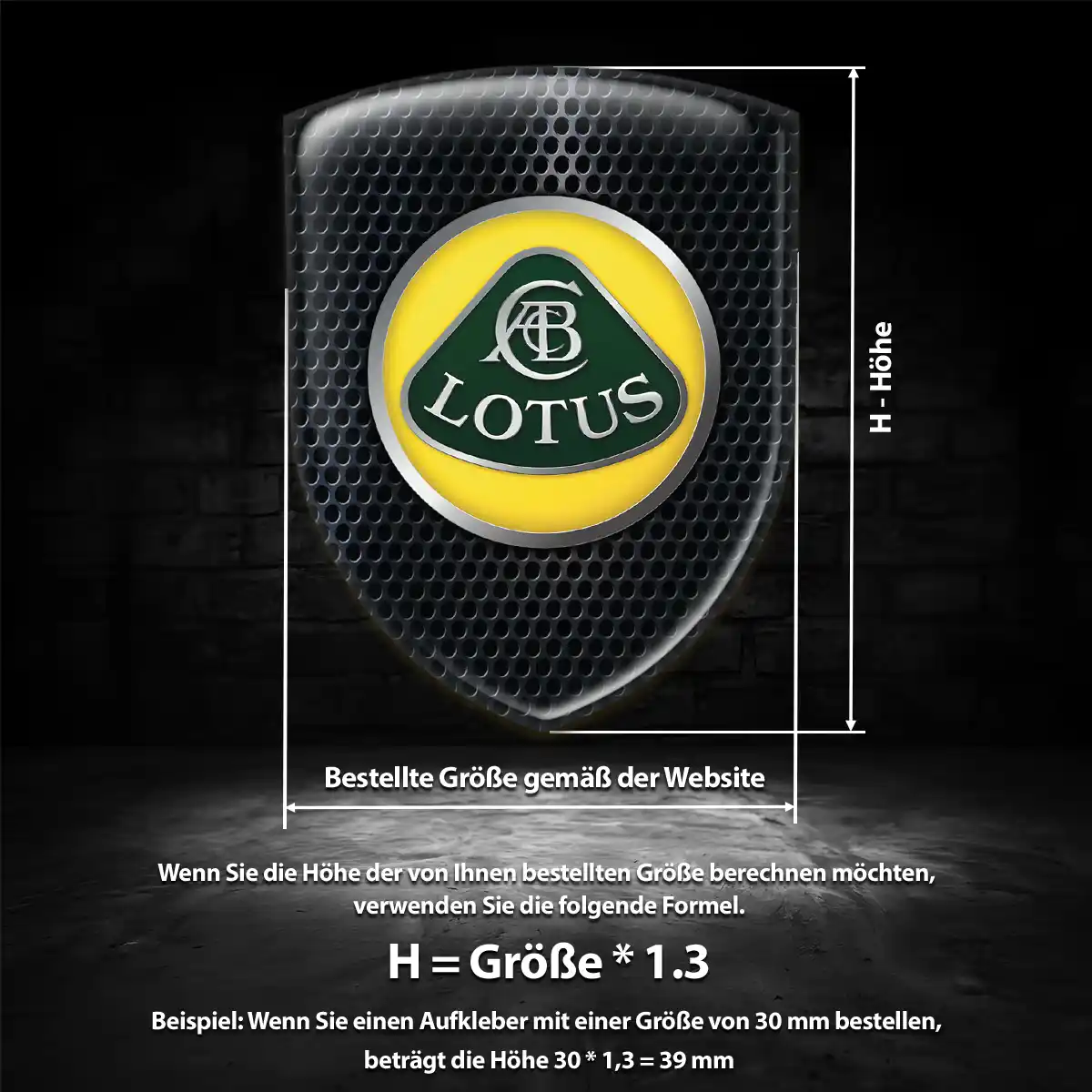 Lotus Emblem Wappen Tuningfahrzeug