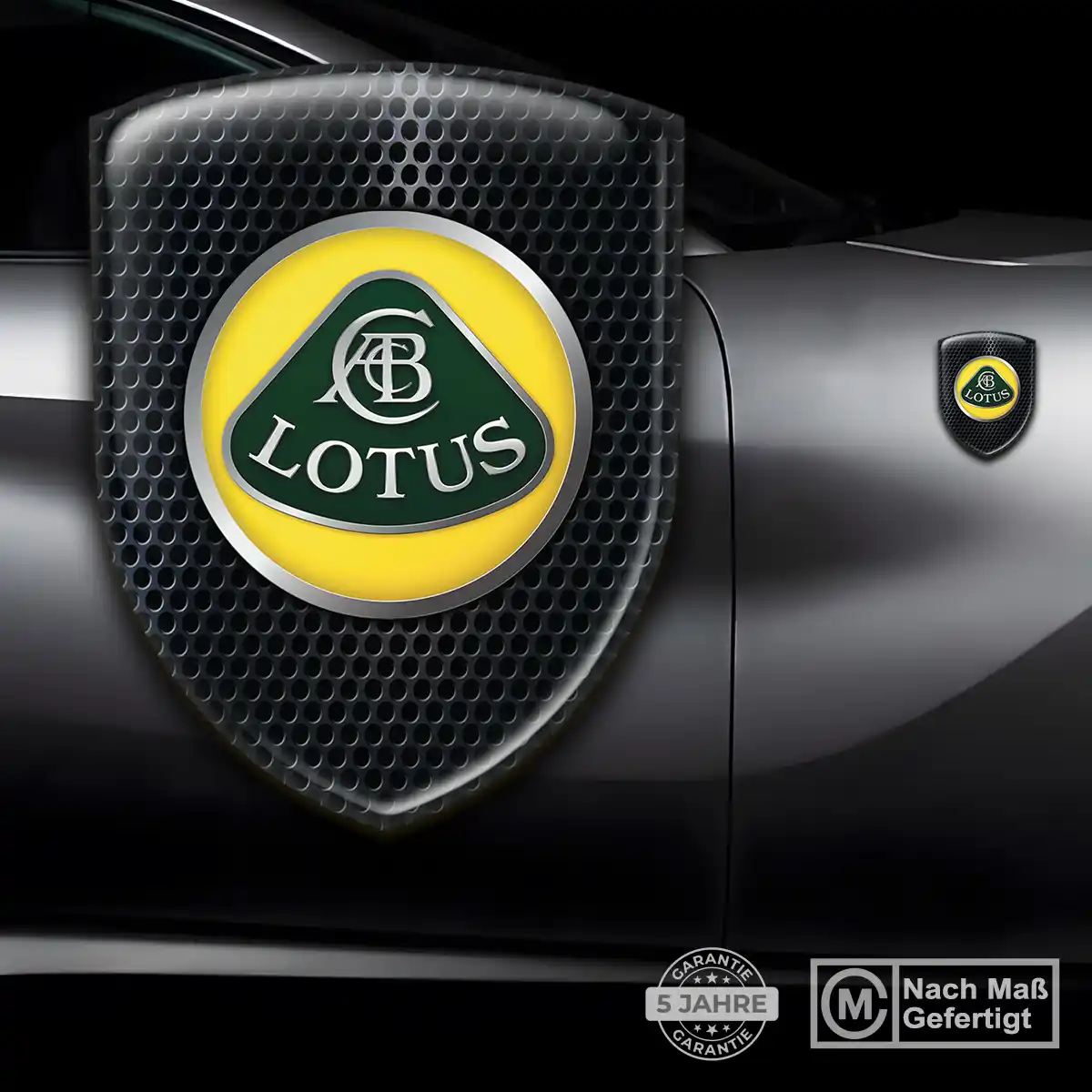Lotus Emblem Wappen Tuningfahrzeug