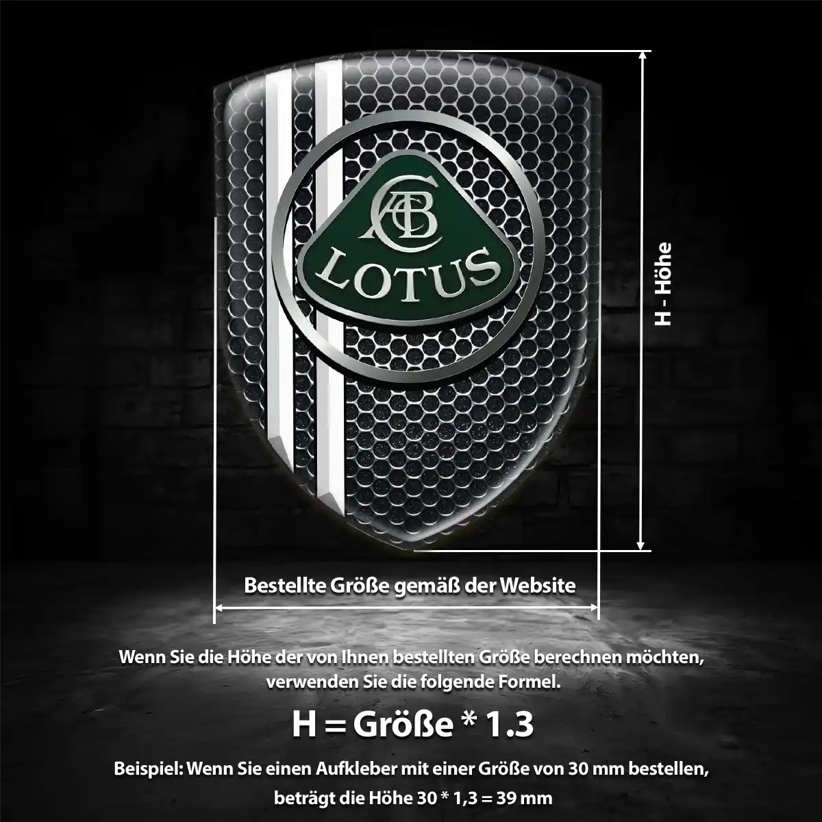 Lotus Embleme Tuningfahrzeug