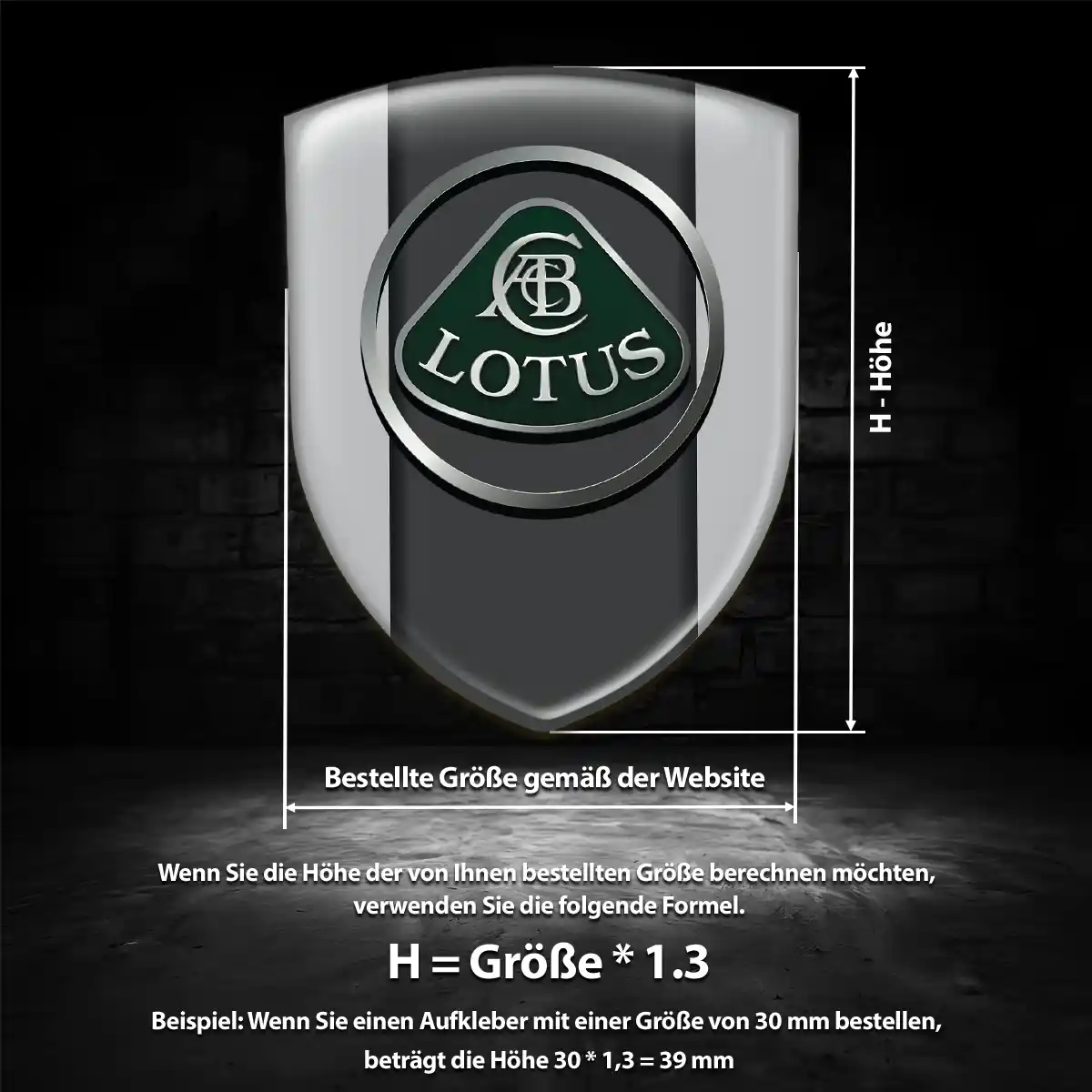 Lotus Silikon Aufkleber Wappen Auto Edles Design