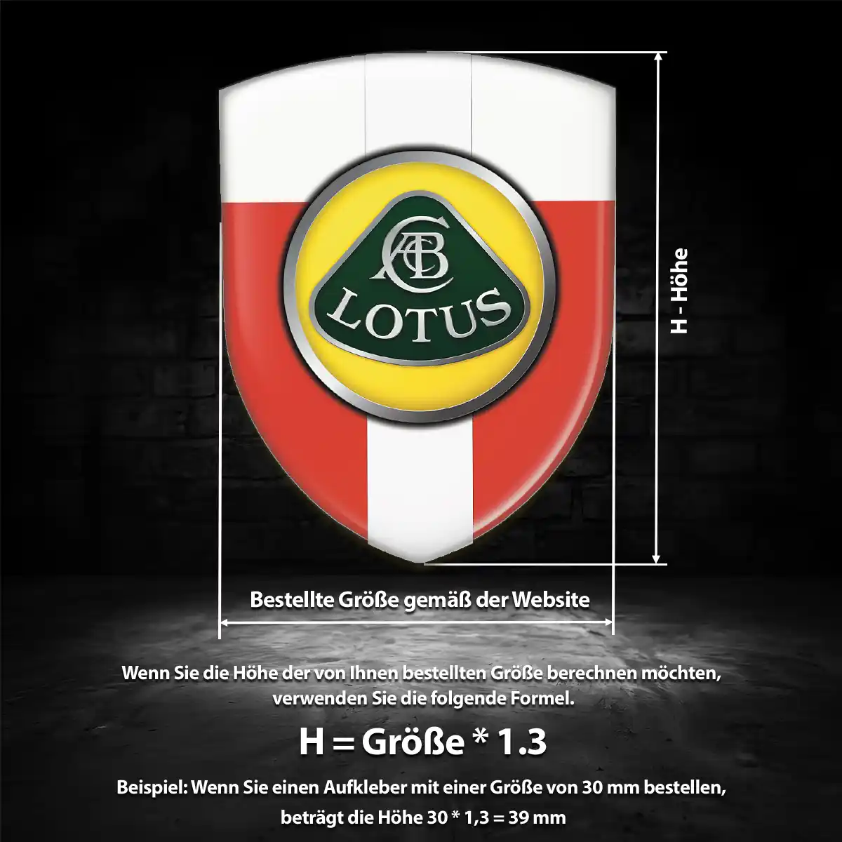 Lotus Silikon Aufkleber Wappen Auto Limitierte Auflage