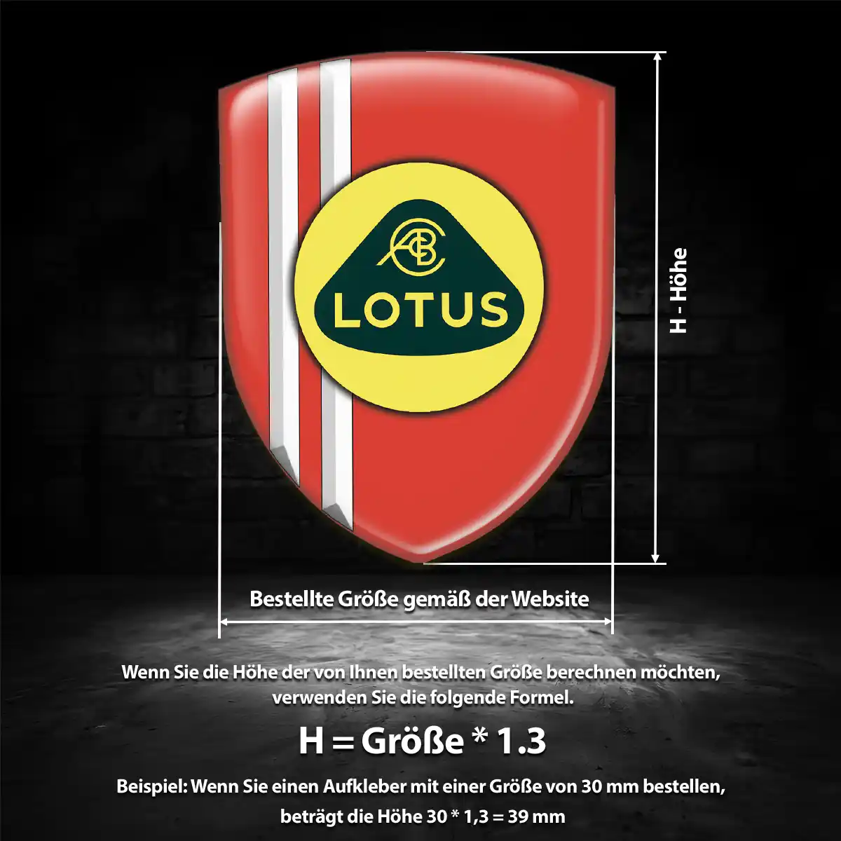 Lotus Silikon Aufkleber Wappen Auto Tuningfahrzeug