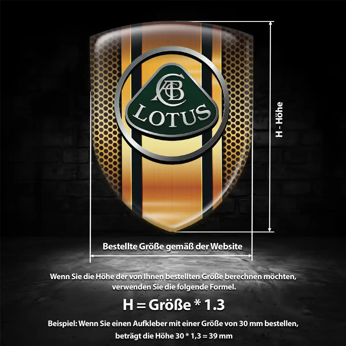 Lotus Silikon Aufkleber Wappen Hochwertiges Harz