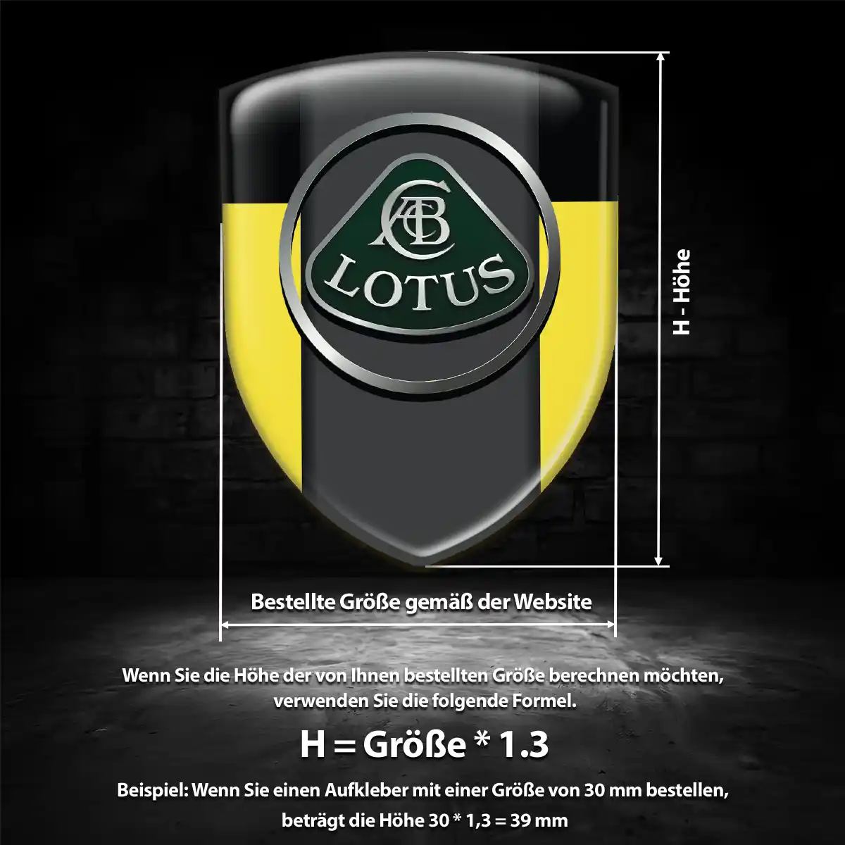 Lotus Silikon Aufkleber Wappen Tuningfahrzeug