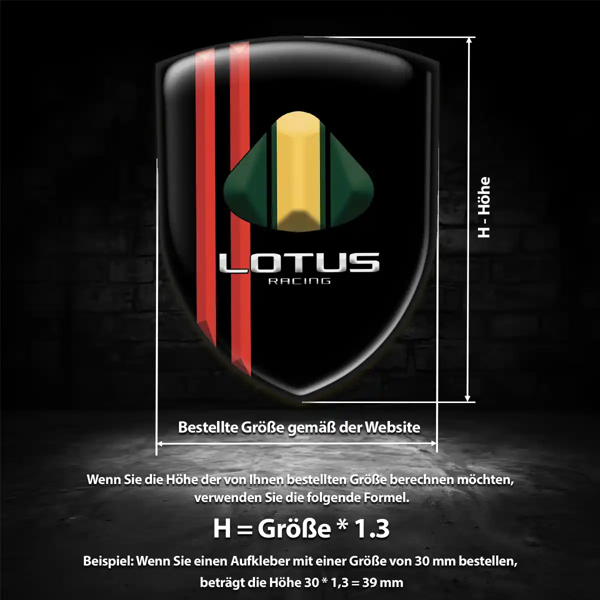 Lotus Wappen Aufkleber Emblem Hochwertiges Harz
