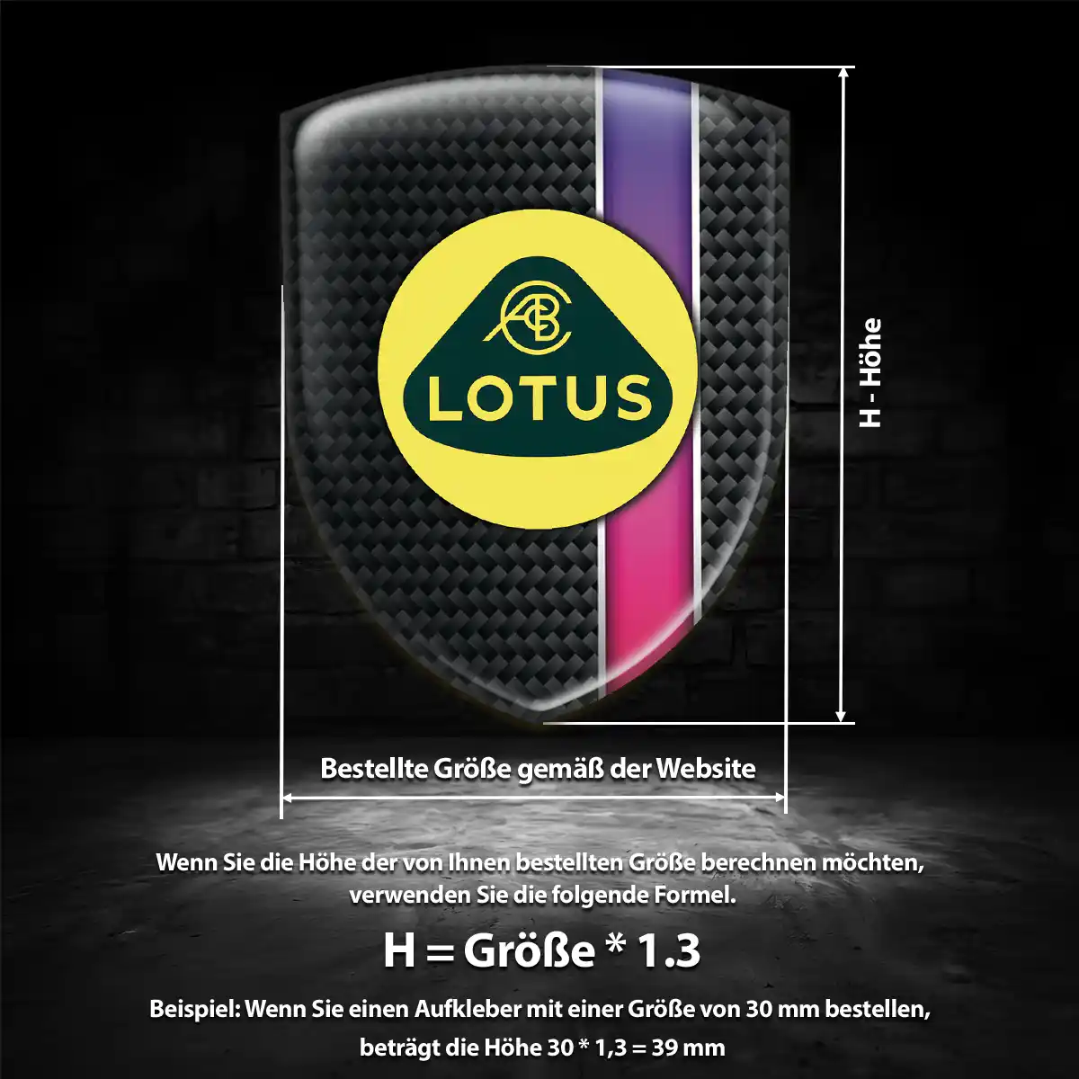Lotus Wappen Aufkleber Emblem Interieurdesign