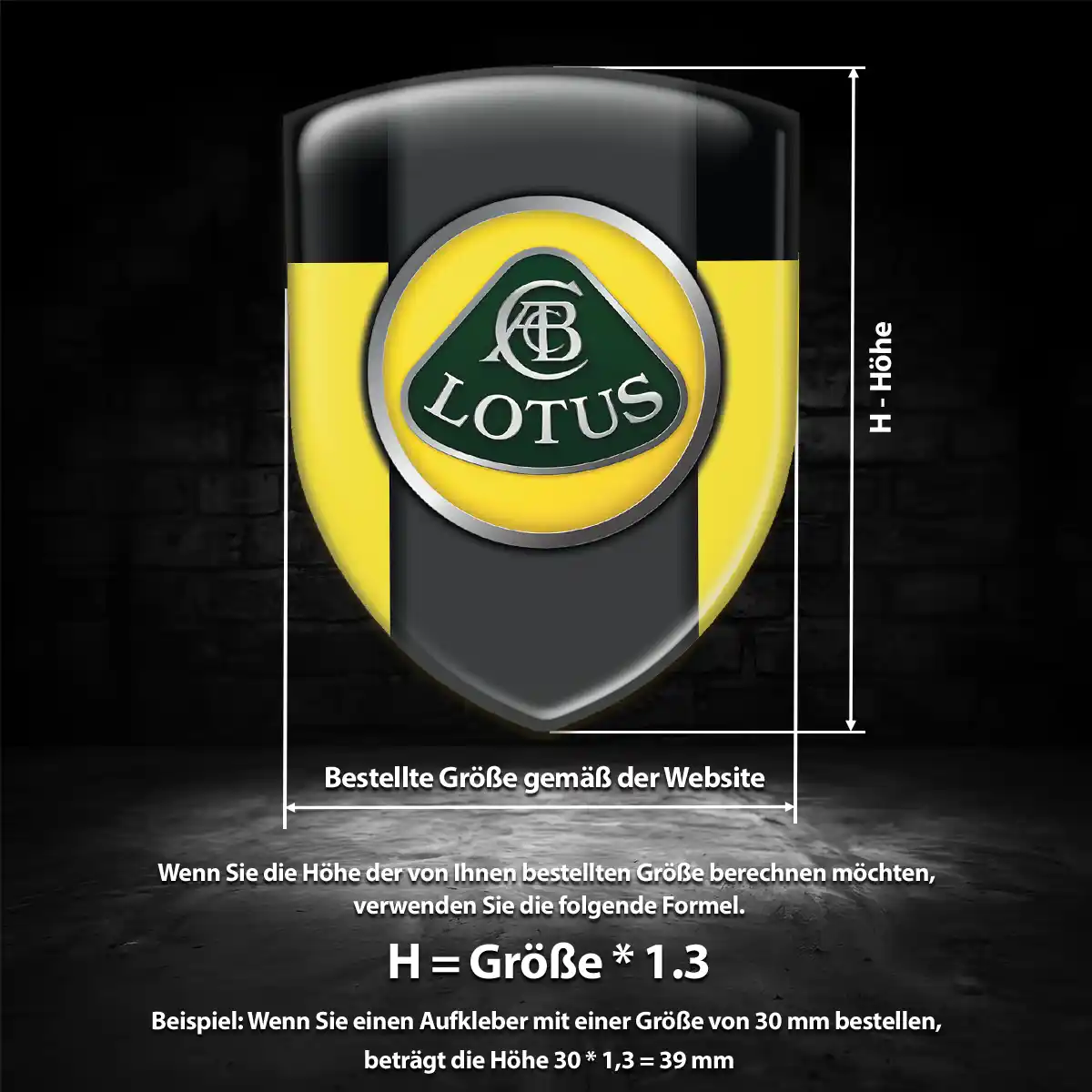 Lotus Wappen Aufkleber Emblem Premium-Edition