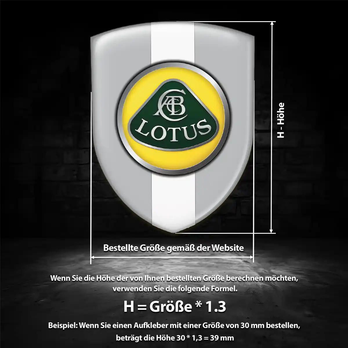 Lotus Wappen Aufkleber Emblem Tuningfahrzeug