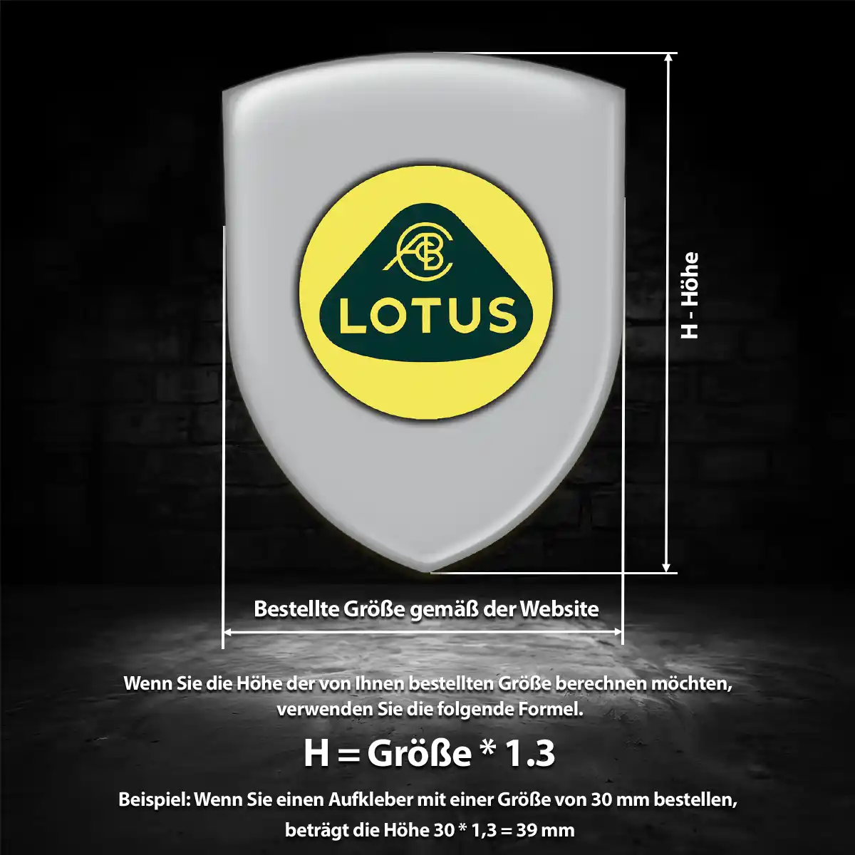 Lotus Wappen Aufkleber Hochwertiges Harz