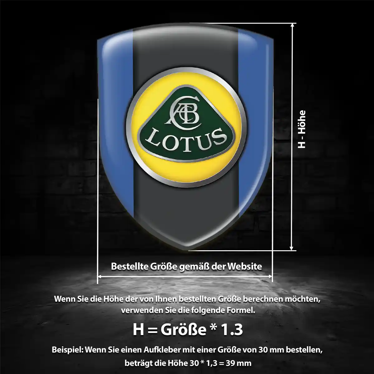 Lotus Wappen Aufkleber Luxus-Edition