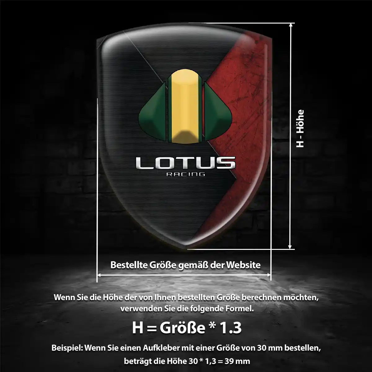 Lotus Wappen Emblem Aufkleber Auto Hochwertiges Harz