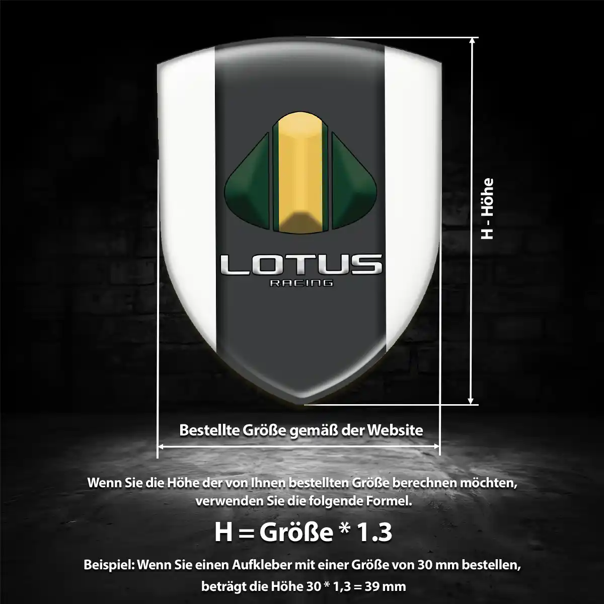 Lotus Wappen Emblem Aufkleber Auto Premium-Edition