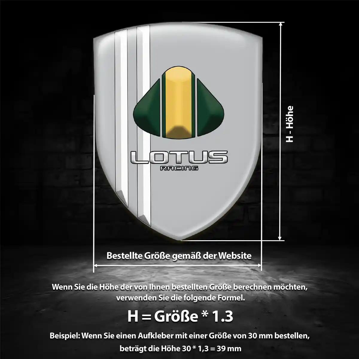 Lotus Wappen Emblem Aufkleber Edles Design