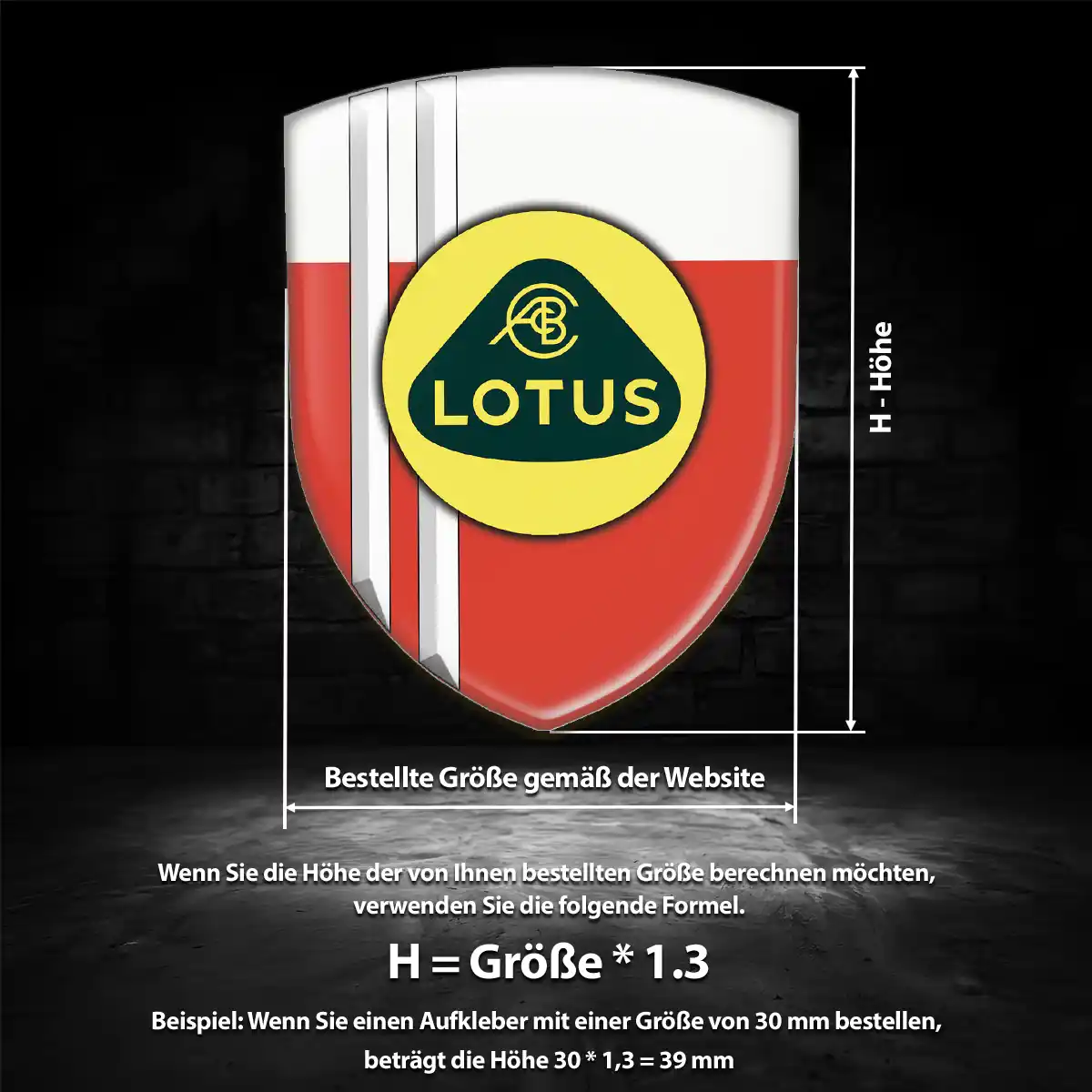 Lotus Wappen Emblem Aufkleber Exterieurdesign