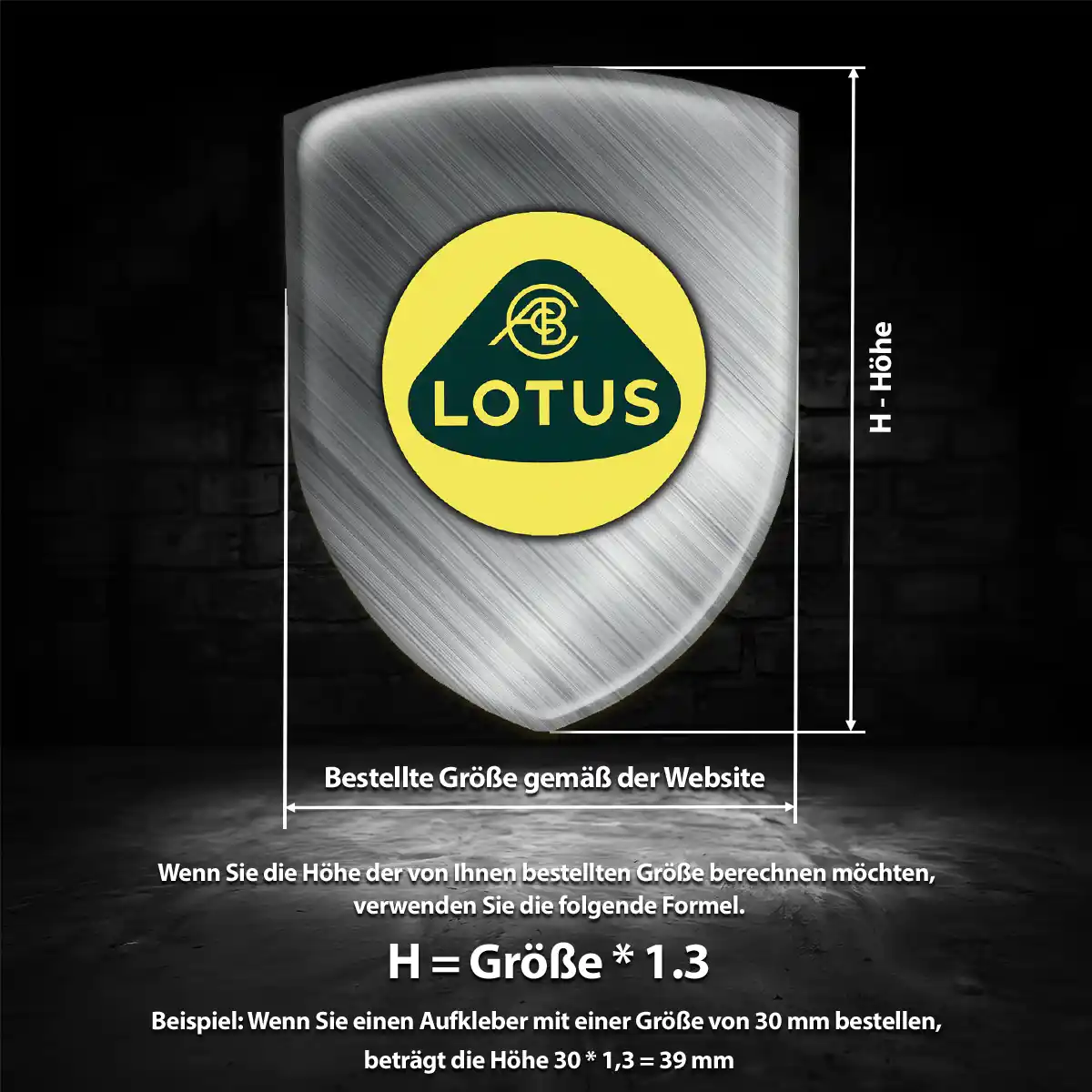 Lotus Wappen Emblem Aufkleber Hochwertiges Harz