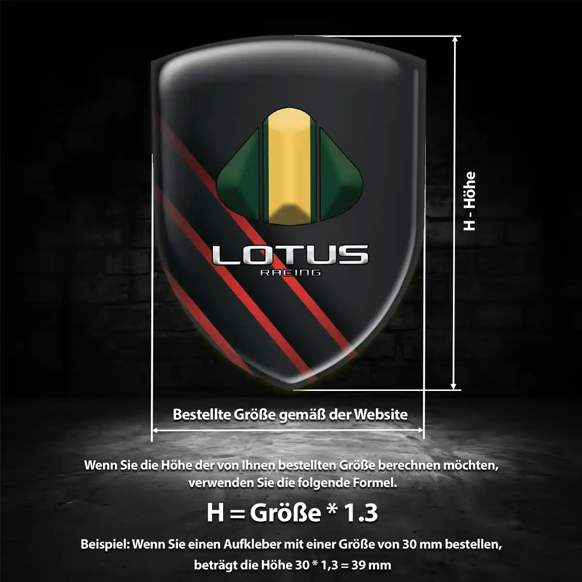 Lotus Wappen Emblem Aufkleber Interieurdesign