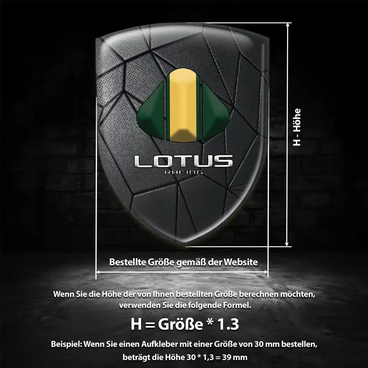 Lotus Wappen Emblem Aufkleber Premium-Edition