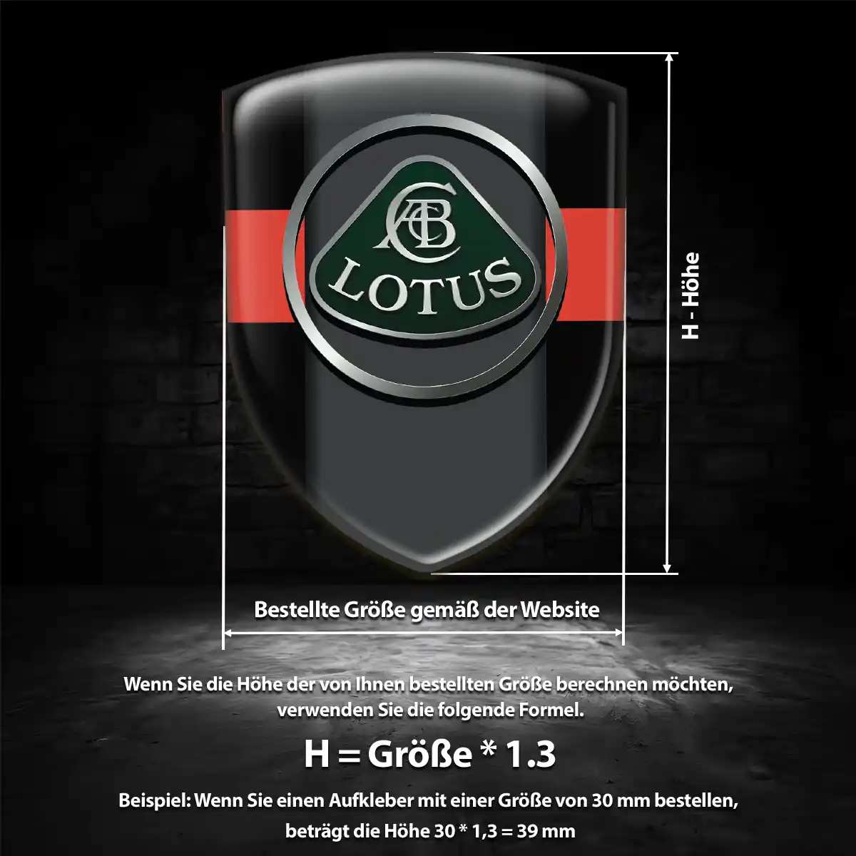 Lotus Wappen Emblem Hochwertiges Harz
