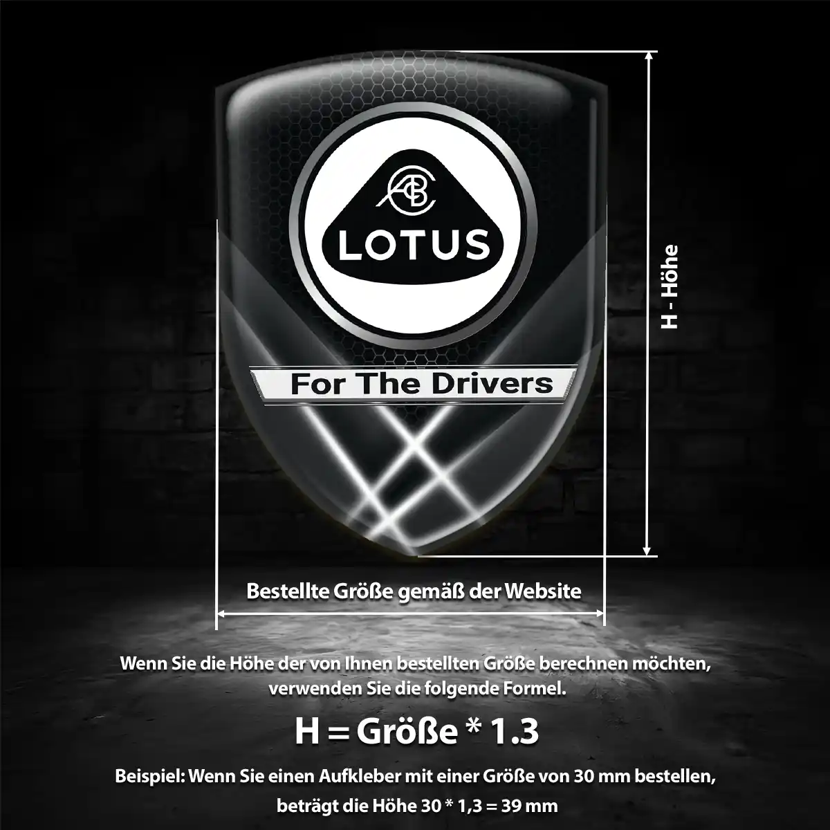 Lotus Wappen Emblem Tuningfahrzeug