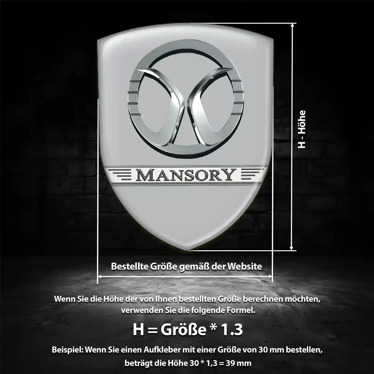Mansory 3D Gel Aufkleber Auto Hochwertiges Harz