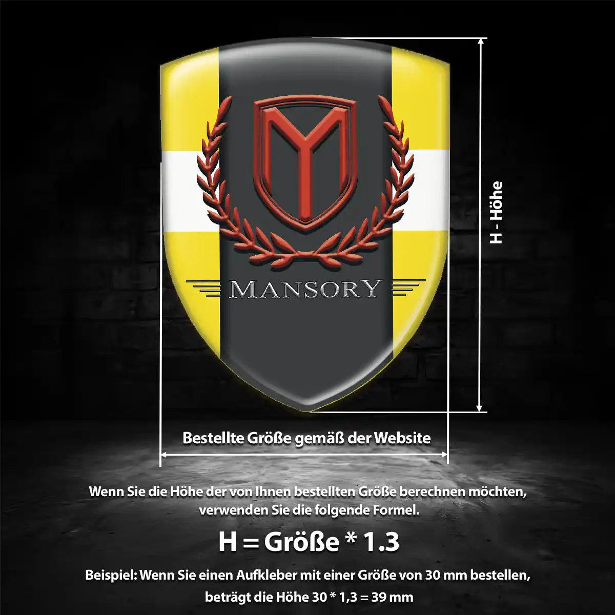 Mansory 3D Gel Aufkleber Auto Markenedition