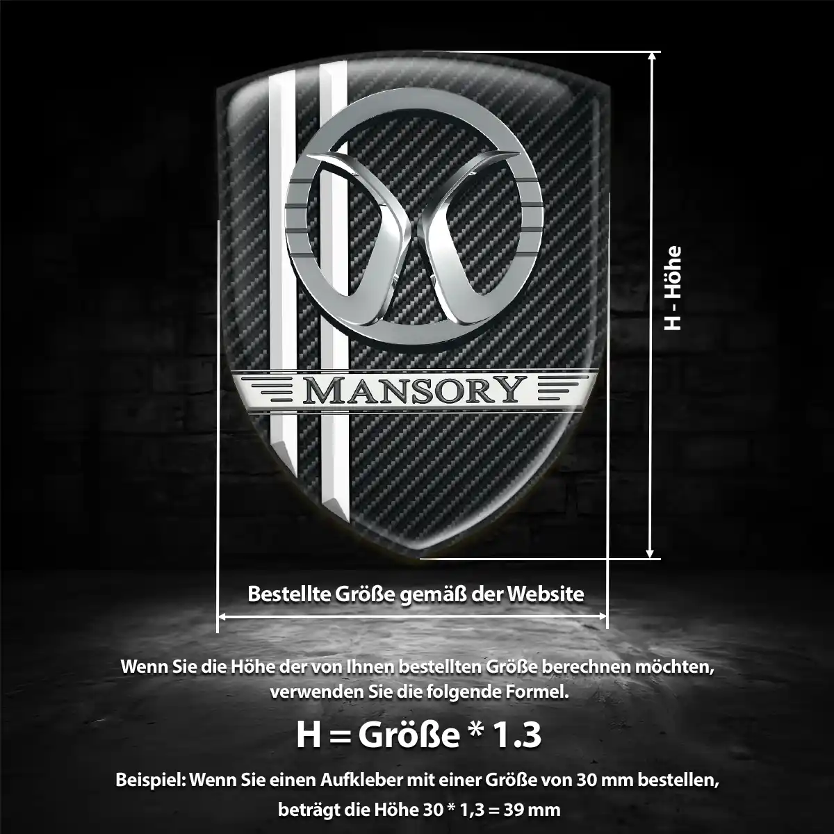 Mansory 3D Gel Aufkleber Auto Premiumqualität