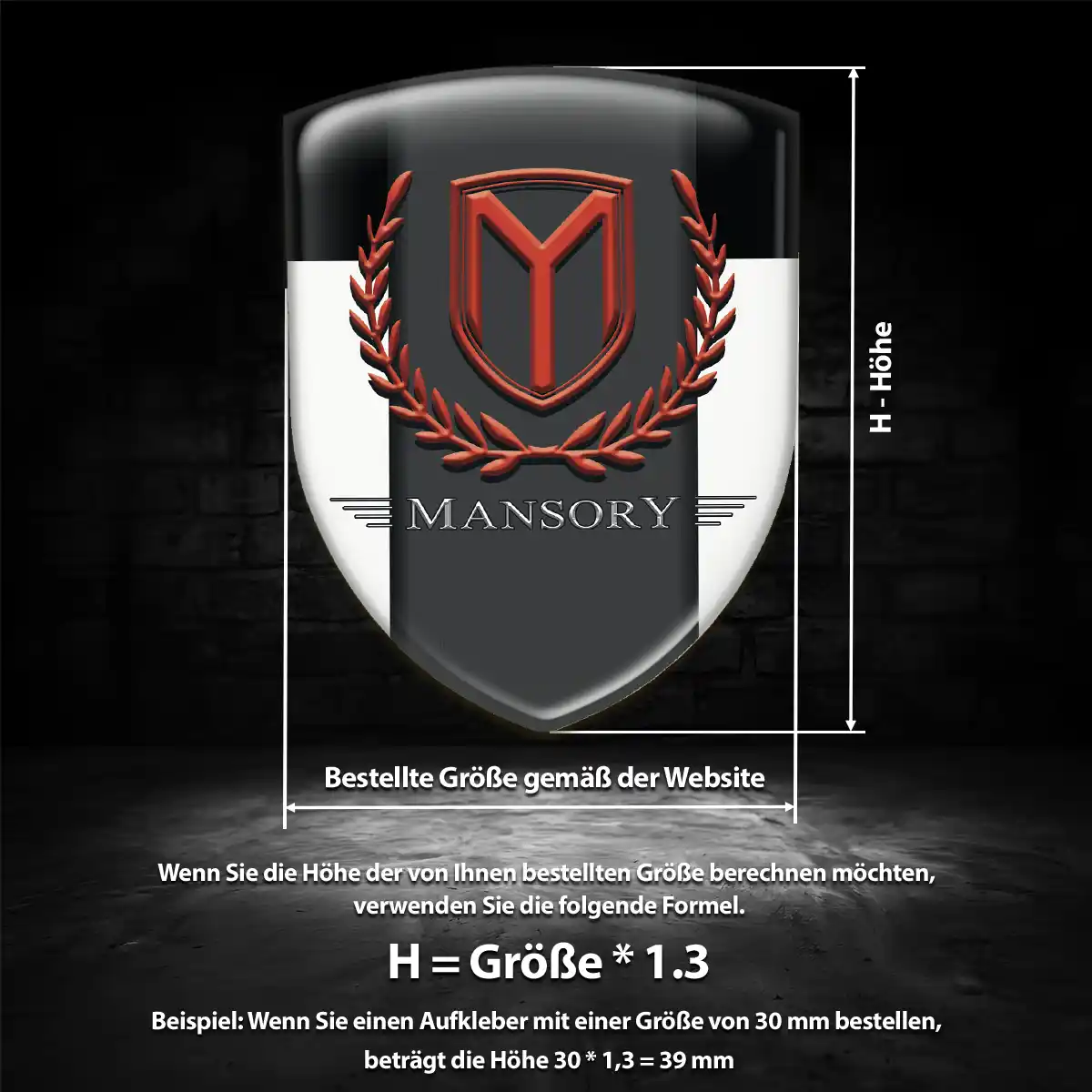 Mansory 3D Gel Aufkleber Auto Tuningfahrzeug