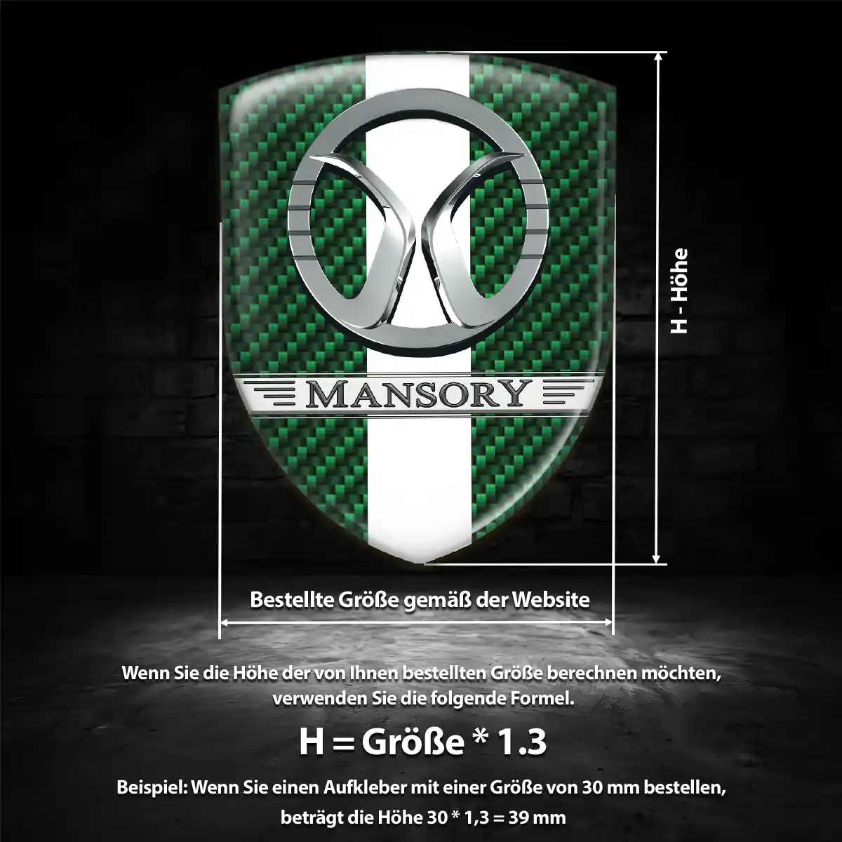 Mansory 3D Gel Aufkleber Elegantes Design
