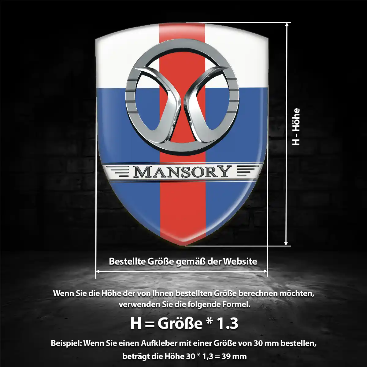 Mansory 3D Gel Aufkleber Emblem Auto Elegantes Design