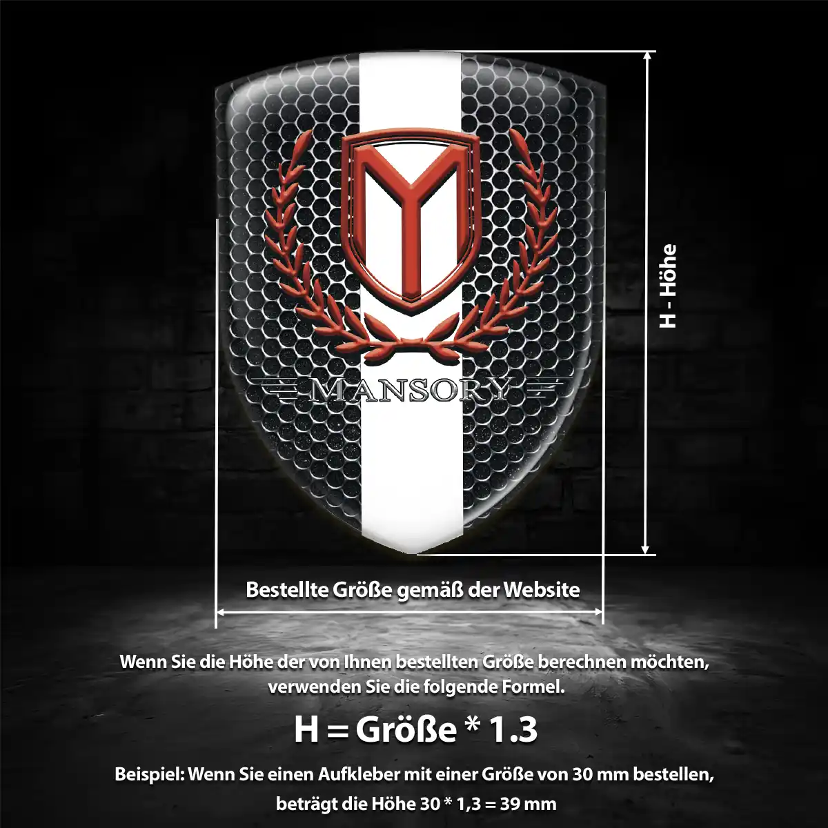 Mansory 3D Gel Aufkleber Emblem Auto Exterieurdesign