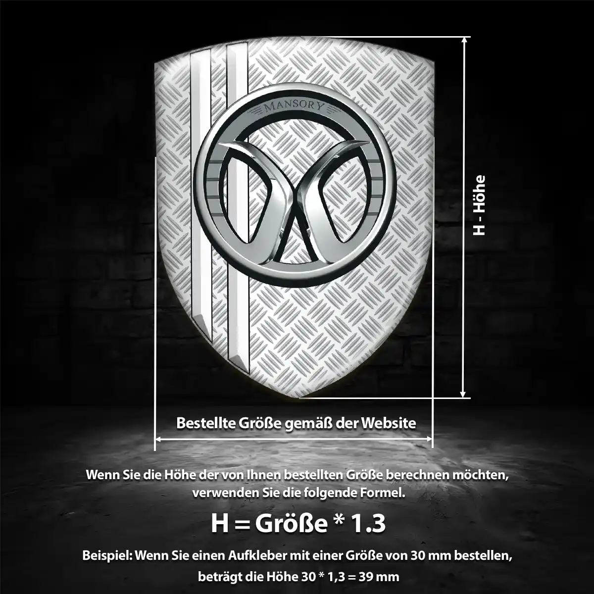 Mansory 3D Gel Aufkleber Emblem Auto Hochwertiges Harz